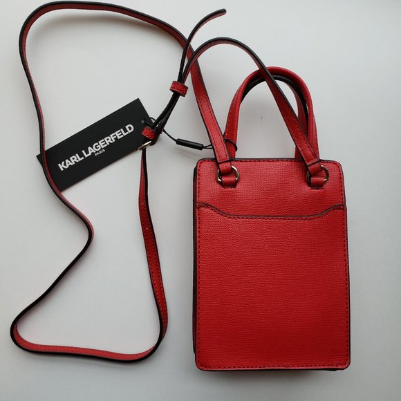 NWT KARL LAGERFELD Cute Red MAYBELLE bag. - Picture 7 of 17